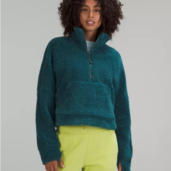 🔥 Lululemon Scuba Oversized Half Zip Hoodie Green Jasper Jade XS/S - Picture 2 of 8